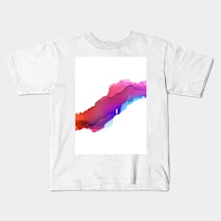 Watercolor Fearless Girl Purple Blue Art Print Kids T-Shirt